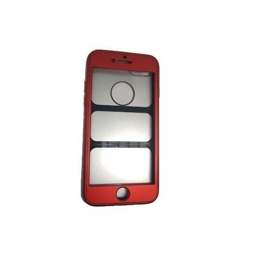 Husa Apple iPhone 7 Full Silicone 360 Rosu + Folie de protectie - vivimall.ro