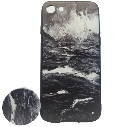 Husa Apple iPhone 7 Plus/8 Plus Multicolor Model Valuri + Popsocket inclus - vivimall.ro