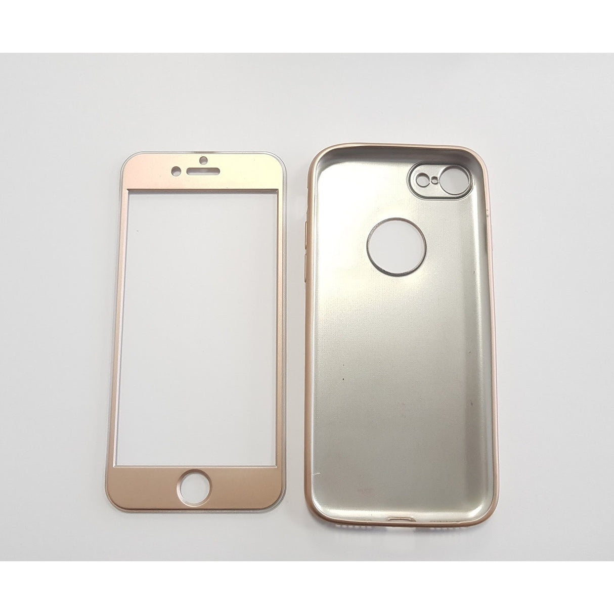 Husa Apple iPhone 7 Plus Full Silicone 360 Auriu - vivimall.ro