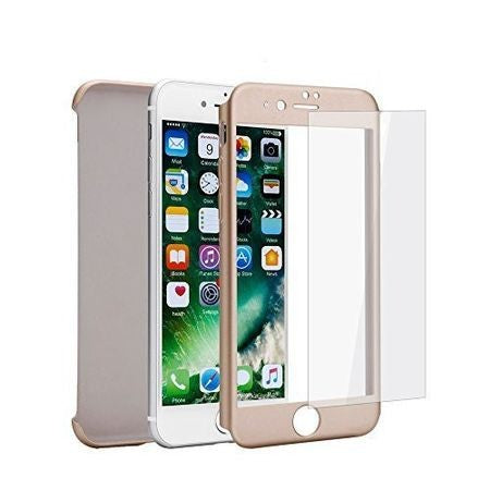 Husa Apple iPhone 8 IPAKY Full Cover 360 Auriu + Folie Cadou - vivimall.ro