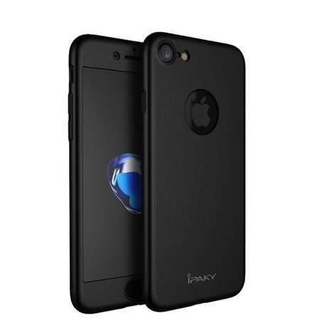 Husa Apple iPhone 8 IPAKY Full Cover 360 Negru + Folie Cadou - vivimall.ro