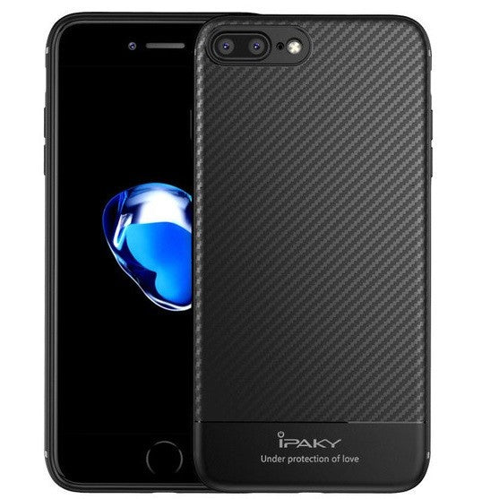 Husa Apple iPhone 8 Plus IPAKY Carbon Fiber Negru - vivimall.ro