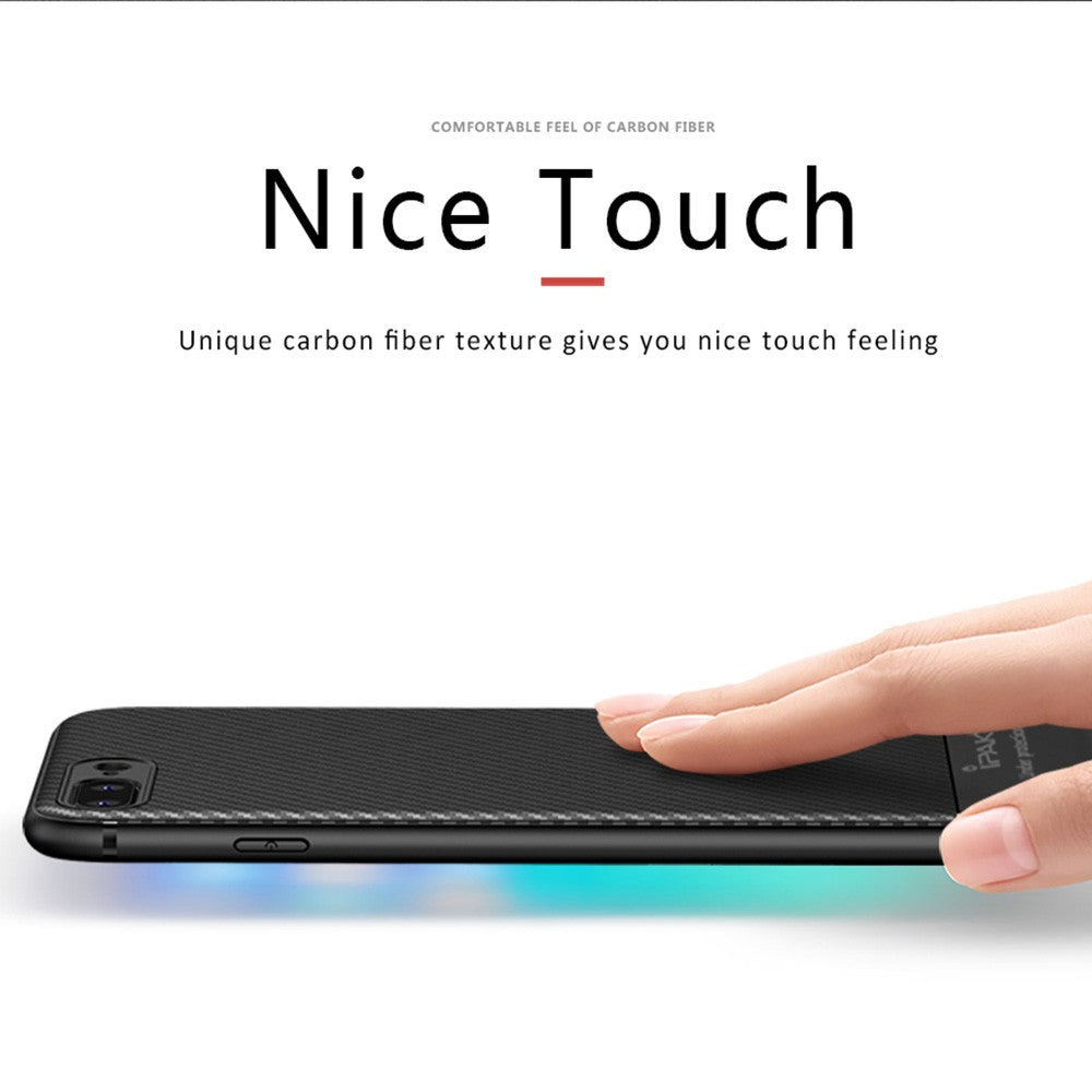 Husa Apple iPhone 8 Plus IPAKY Carbon Fiber Negru - vivimall.ro