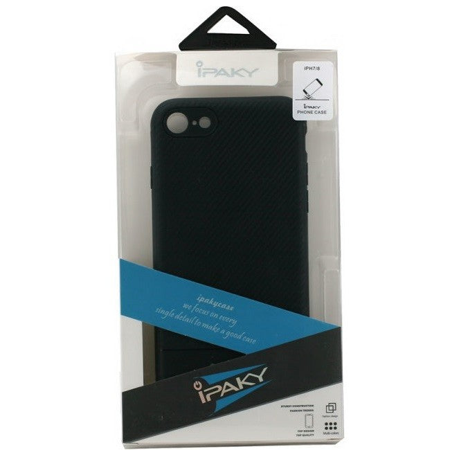 Husa Apple iPhone 8 Plus IPAKY Carbon Fiber Negru - vivimall.ro