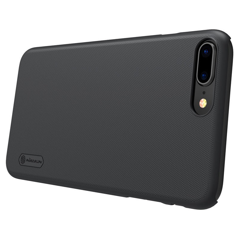 Husa Apple iPhone 8 Plus Nillkin Frosted Shield Negru + Folie de protectie - vivimall.ro