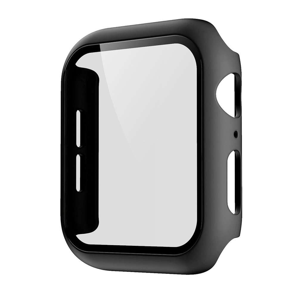 Husa Apple Watch Seria 4/5 44 mm, full cover 360 cu folie sticla inclusa, negru - vivimall.ro