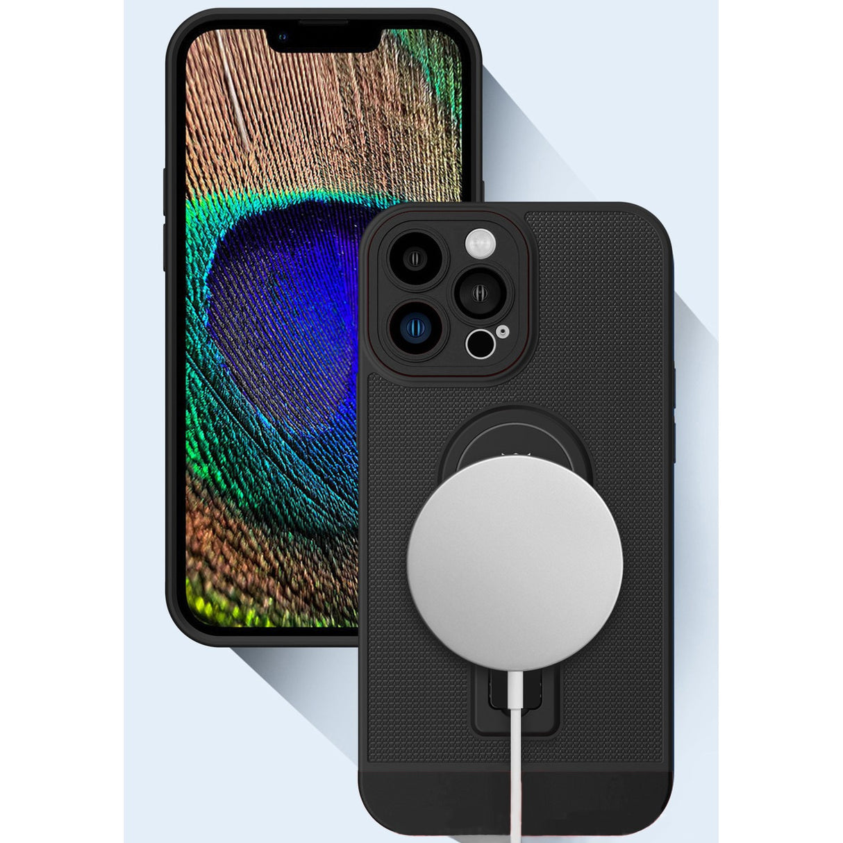 Husa Armor Design cu Stand pentru iPhone 11 Pro, Negru, Suport Auto Magnetic, Wireless Charge, Protectie Antisoc, Flippy - vivimall.ro
