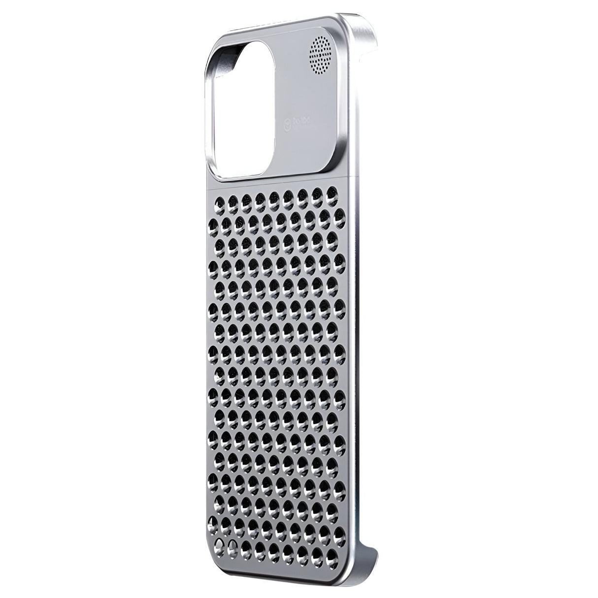 Husa Aromaterapia Compatibila cu iPhone 15 Pro Max, Vivimall, Antisoc, Antizgariere, Protectie Camera si Supraincalzire, din Aliaj de Aluminiu, Argintiu - vivimall.ro