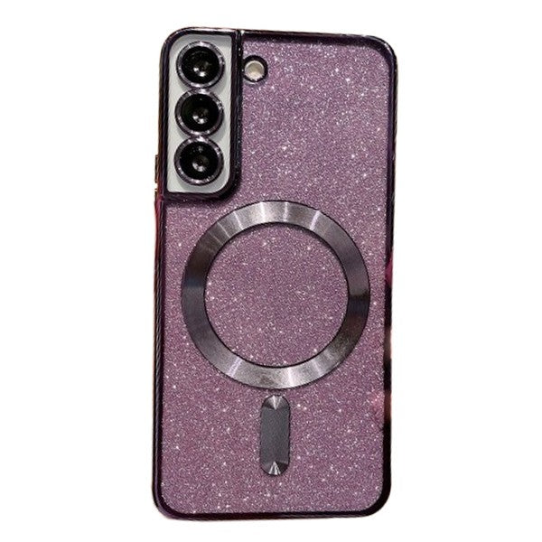 Husa de Protectie 2 in 1, Vivimall, Husa pentru Samsung Galaxy S24 Ultra, Glitter Chrome Magsafe, din TPU, Magnetica, cu Protectie Lentila, Mov - vivimall.ro