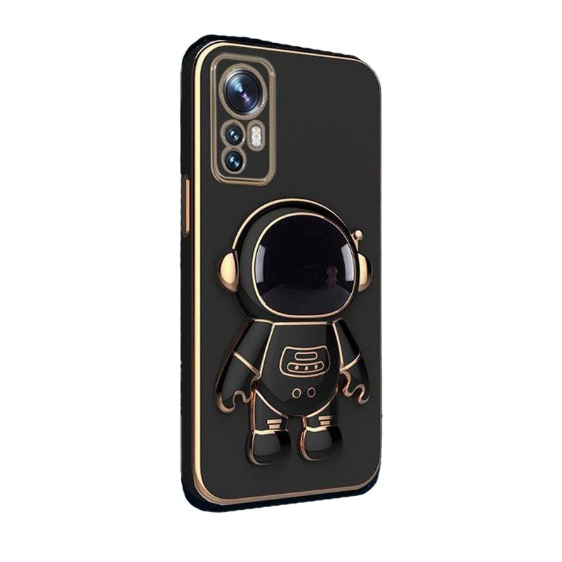 Husă Honor 70 model Astronaut din TPU negru cu suport integrat, vedere frontală