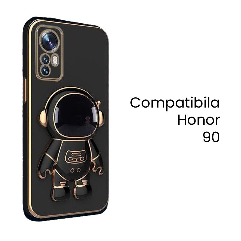 Husa de Protectie 2 in 1, Vivimall, Husa de Protectie pentru Honor 90, Model Astronaut, Husa cu Suport, din TPU, Negru - vivimall.ro