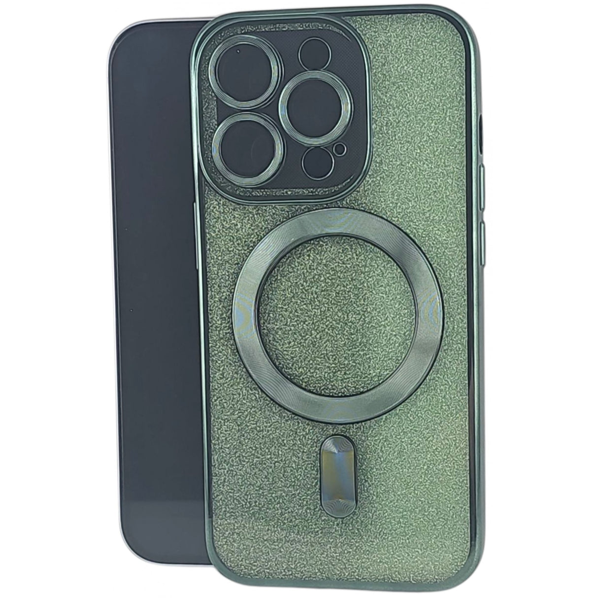 Husa de Protectie 2 in 1, Vivimall, pentru Apple iPhone 15 Pro Max, Compatibila MagSafe, Magnetica, cu Protectie Lentila, din TPU, Verde - vivimall.ro