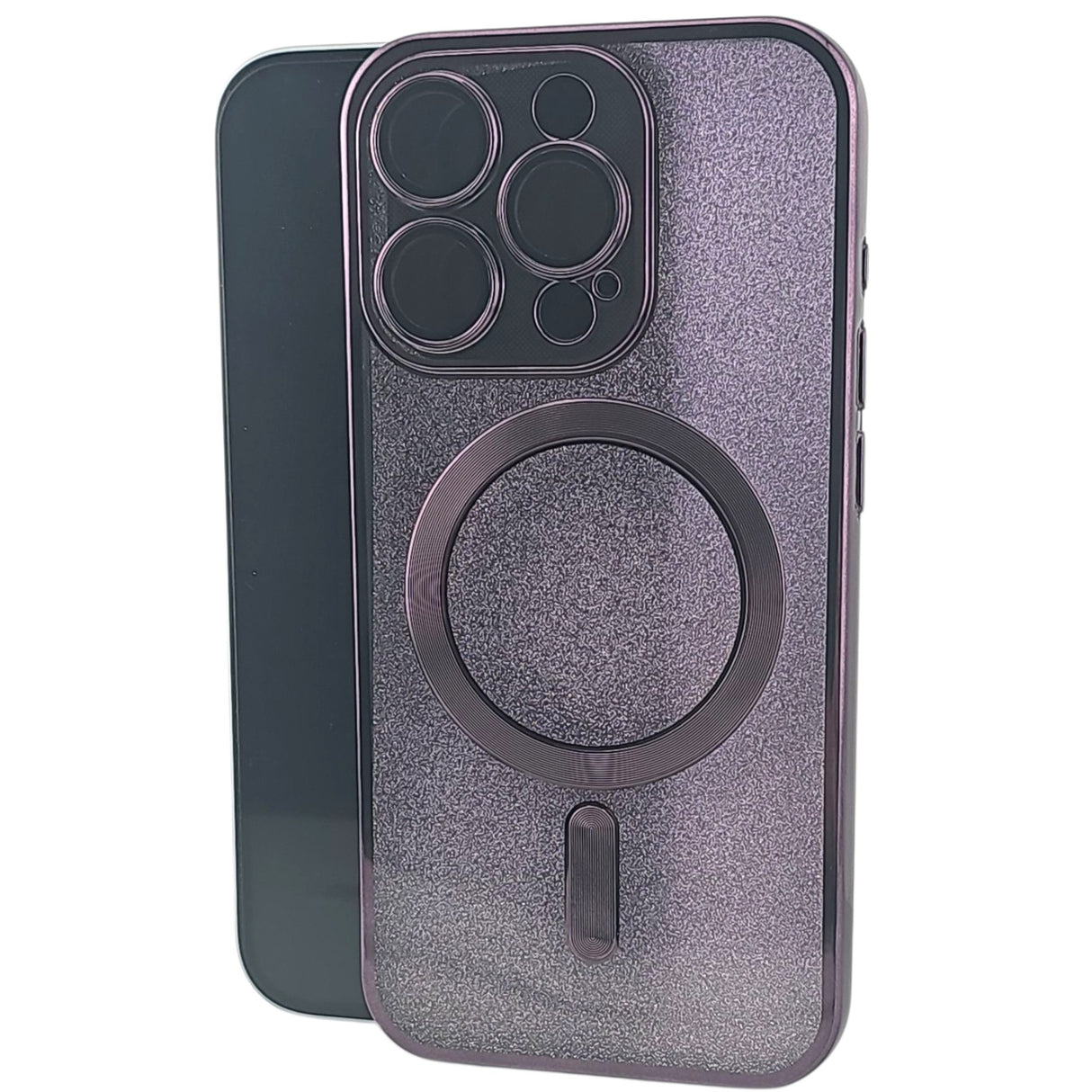 Husa de Protectie 2 in 1, Vivimall, pentru Apple iPhone 15 Pro Max, Compatibila MagSafe, Magnetica, cu Protectie Lentila, din TPU, Mov - vivimall.ro