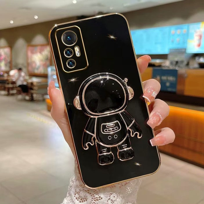Husa de Protectie 2 in 1, Vivimall, Husa de Protectie pentru Samsung Galaxy A15/A15 5G, Model Astronaut cu Suport, din TPU, Negru - vivimall.ro