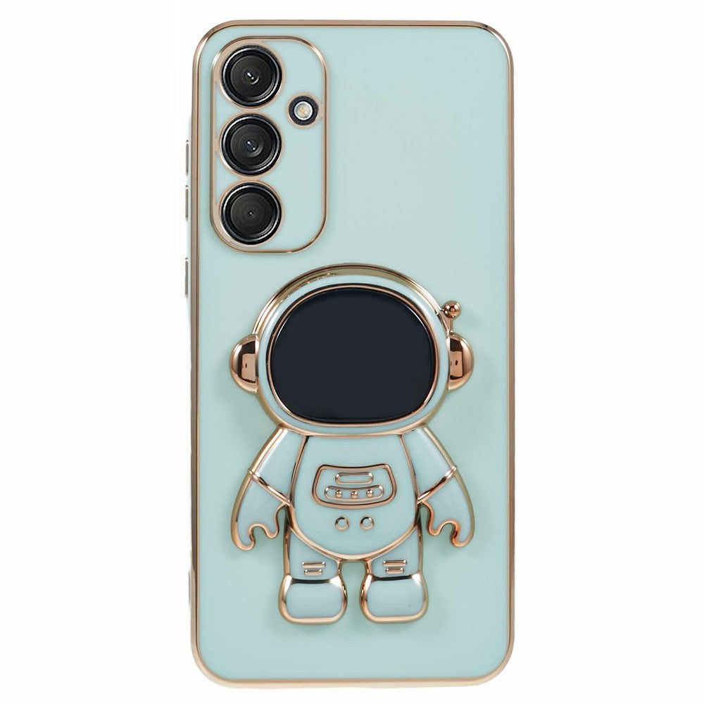Husa Telefon 2in1, Vivimall, Compatibila Samsung Galaxy S21 FE, Carcasa TPU cu Suport Inclus Tip Astronaut, Protectie Camere, Verde - vivimall.ro