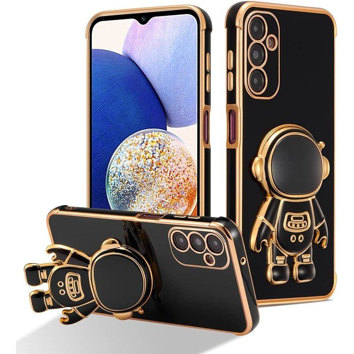 Husa Telefon 2in1, Vivimall, Compatibila Samsung Galaxy S23 Plus, Carcasa TPU cu Suport Inclus Tip Astronaut, Protectie Camere, Negru - vivimall.ro