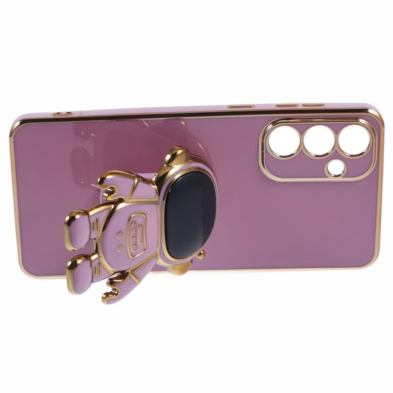 Husa Telefon 2in1, Vivimall, Compatibila Samsung Galaxy S23 Ultra, Carcasa TPU cu Suport Inclus Tip Astronaut, Protectie Camere, Mov - vivimall.ro