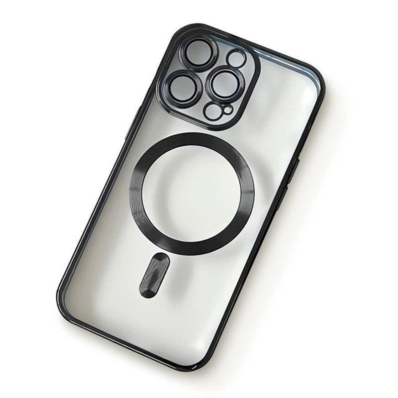 Husa de Protectie Compatibil cu iPhone 16 Pro Max, Vivimall, Incarcare Wireless, Tehnologie Magsafe, Carcasa din TPU/ PC, Protectie Camera, Antisoc, Antizgariere, Negru - Transparent - vivimall.ro