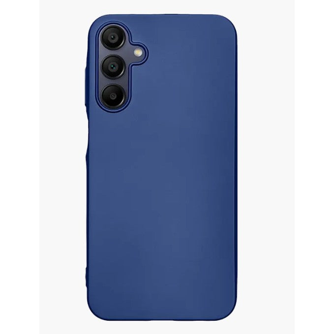 Husa de Protectie Matte TPU, Vivimall, pentru Samsung Galaxy A15, Protectie Camera, Antisoc, Antizgariere, Antialunecare, Acoperire Completa, Albastru - vivimall.ro