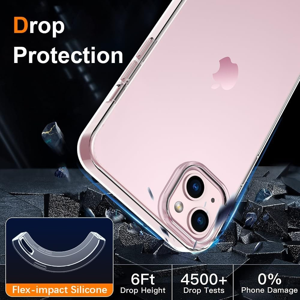 Husa de Protectie din Silicon, pentru Apple iPhone 15, PC, Antisoc, Rezistenta la Impact, Transparenta - vivimall.ro