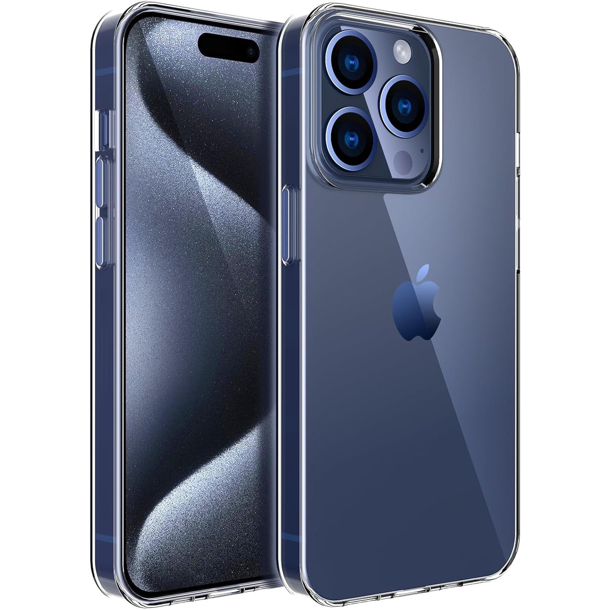 Husa de Protectie din Silicon, pentru Apple iPhone 15 Pro, PC, Antisoc, Rezistenta la Impact, Transparenta - vivimall.ro