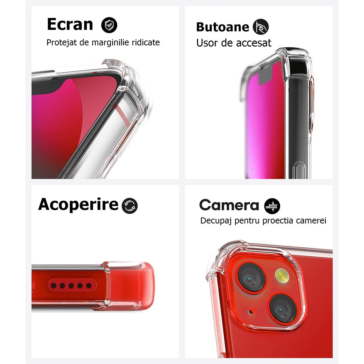 Husa de protectie Vivimall, TPU, pentru Apple iPhone 15 Plus , Antisoc, Protectie colturi, Rezistenta la impact, Transparenta - vivimall.ro