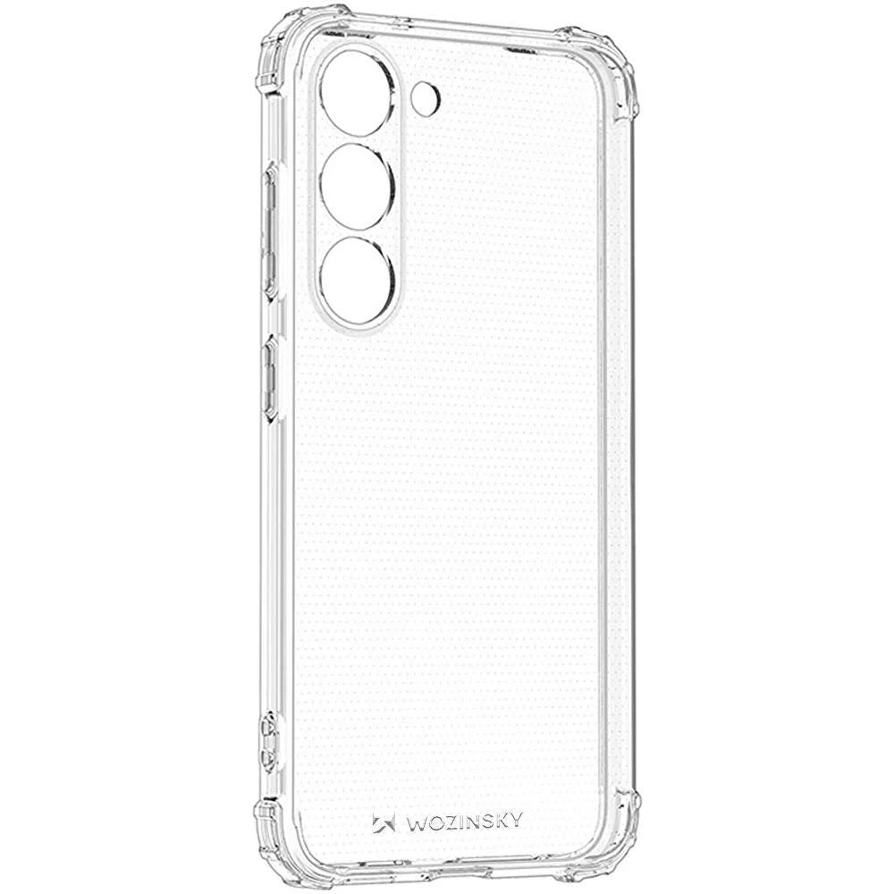 Husă Samsung A34 5G transparentă TPU, vedere laterală cu butoane decupate precis