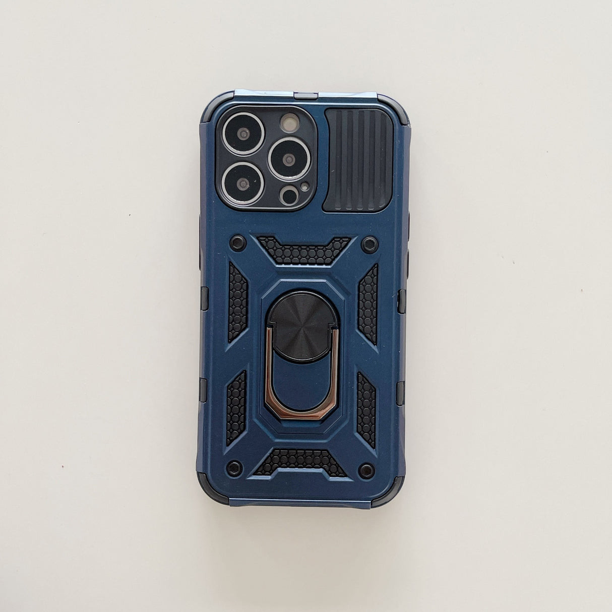 Husa de protectie Flippy compatibila cu Apple iPhone 13 Pro Defender Model 4 cu suport,Albastru - vivimall.ro