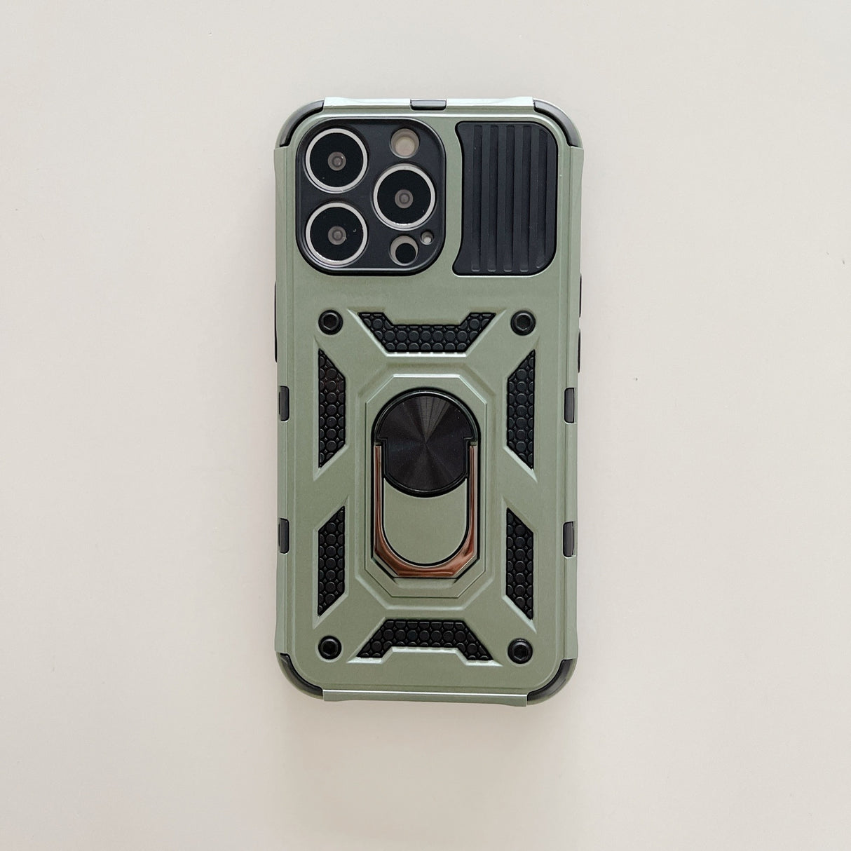 Husa de protectie Flippy compatibila cu Apple iPhone 13 Pro Defender Model 4 cu suport,Verde - vivimall.ro