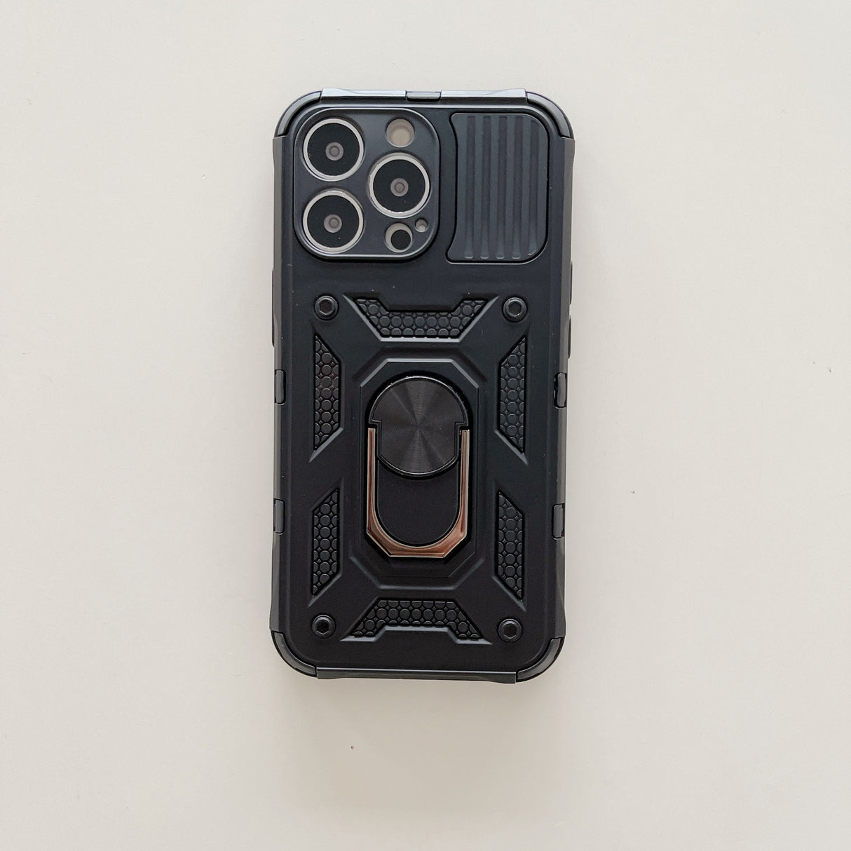 Husa de protectie Flippy compatibila cu Apple iPhone 13 Pro Max Defender Model 4 cu suport,Negru - vivimall.ro