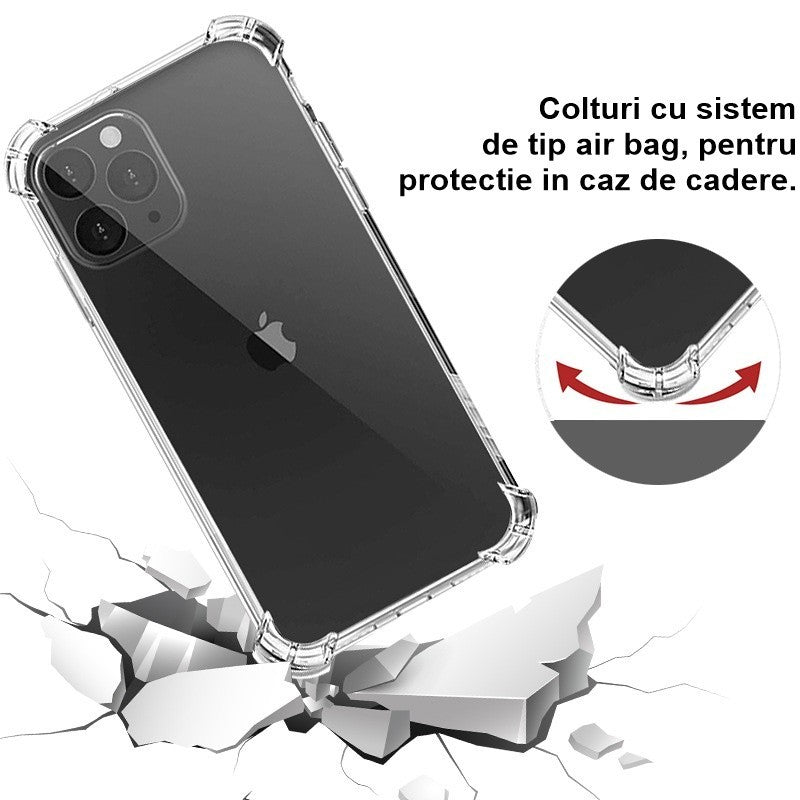 Husa de Protectie, Vivimall, Compatibila cu Apple iPhone 16 Pro, TPU Antisoc, Protectie Colturi, 1.5 mm Transparent - vivimall.ro