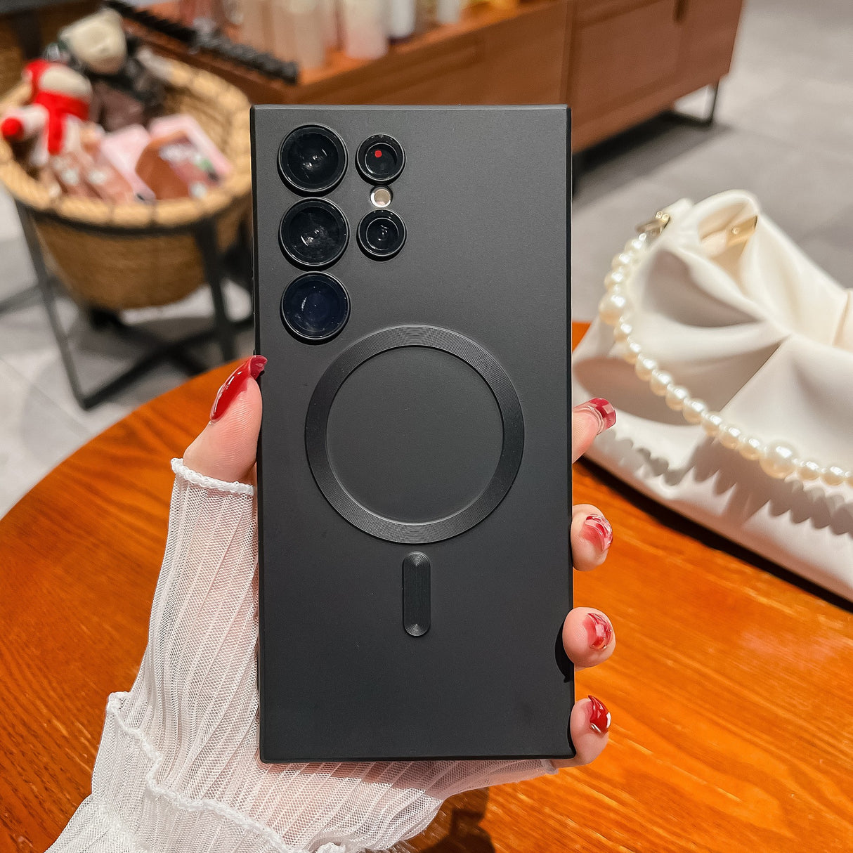 Husa de protectie Flippy, cu incarcare Wireless, Tehnologie Magsafe, pentru Samsung Galaxy S23 , Negru - vivimall.ro