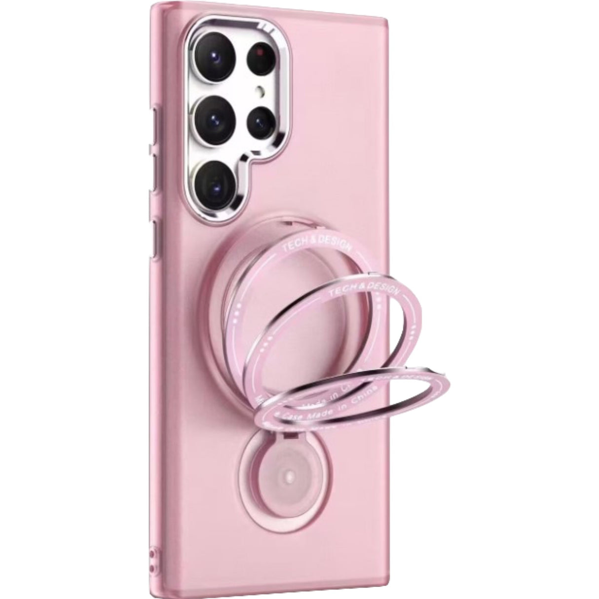 Husa de protectie Flippy, cu incarcare Wireless, Tehnologie Magsafe, TPU, Inel magnetic rotativ cu functie de suport, pentru Samsung Galaxy S23 Ultra , Rose Gold - vivimall.ro