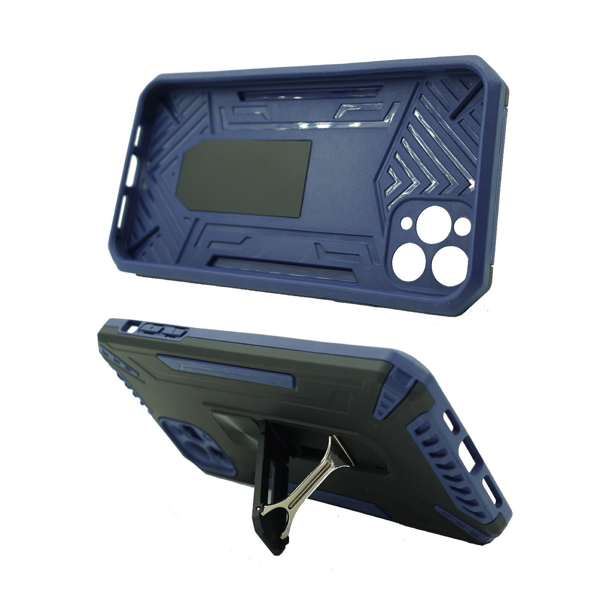 Husa de protectie Flippy pentru Apple iPhone 12 Pro Defender Sergeant Brave cu suport, Albastru inchis - vivimall.ro