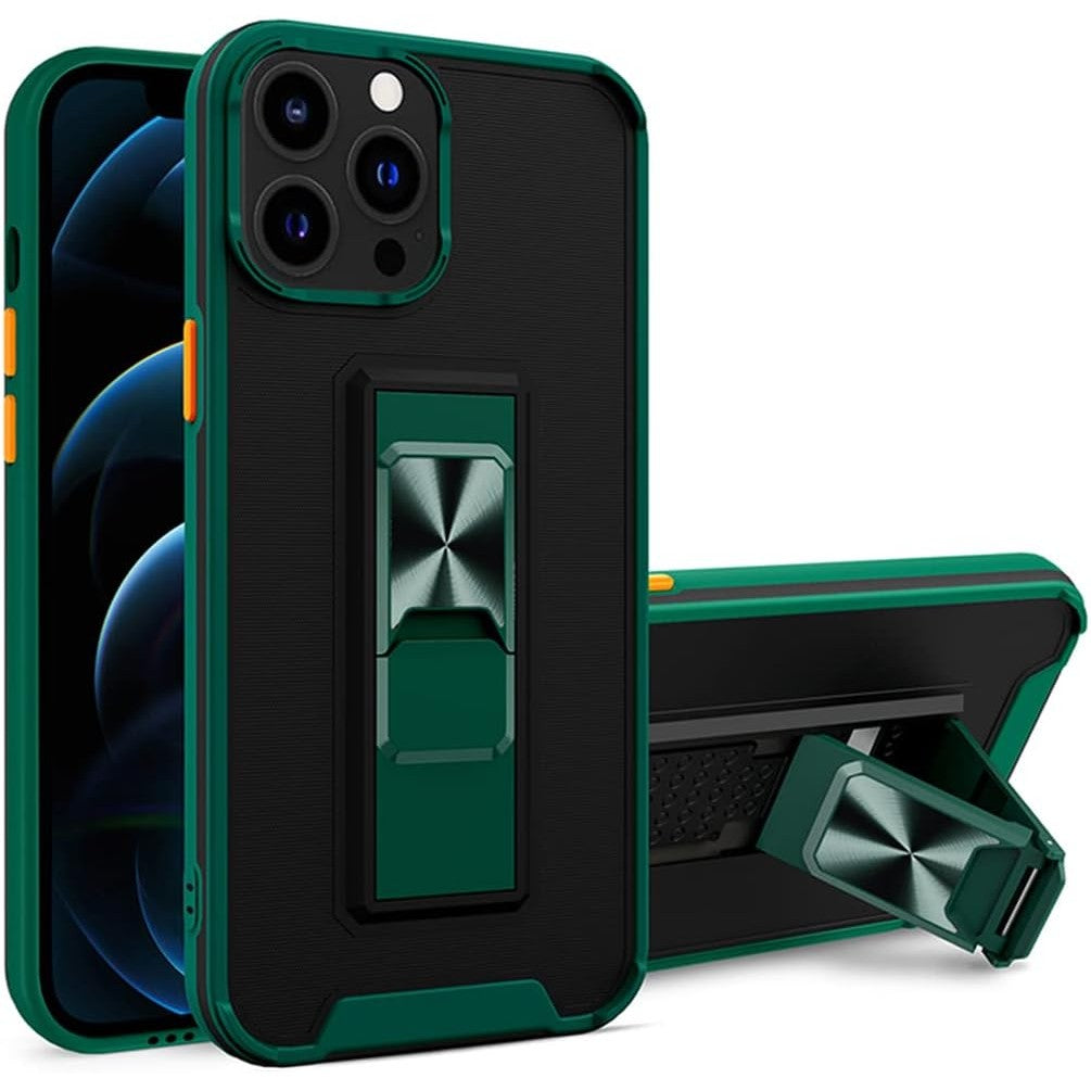Husa Telefon, Vivimall, Compatibila Apple iPhone 13 Mini, Carcasa Defender Sergeant Brave, Magnetic, cu Suport, Verde Inchis - vivimall.ro