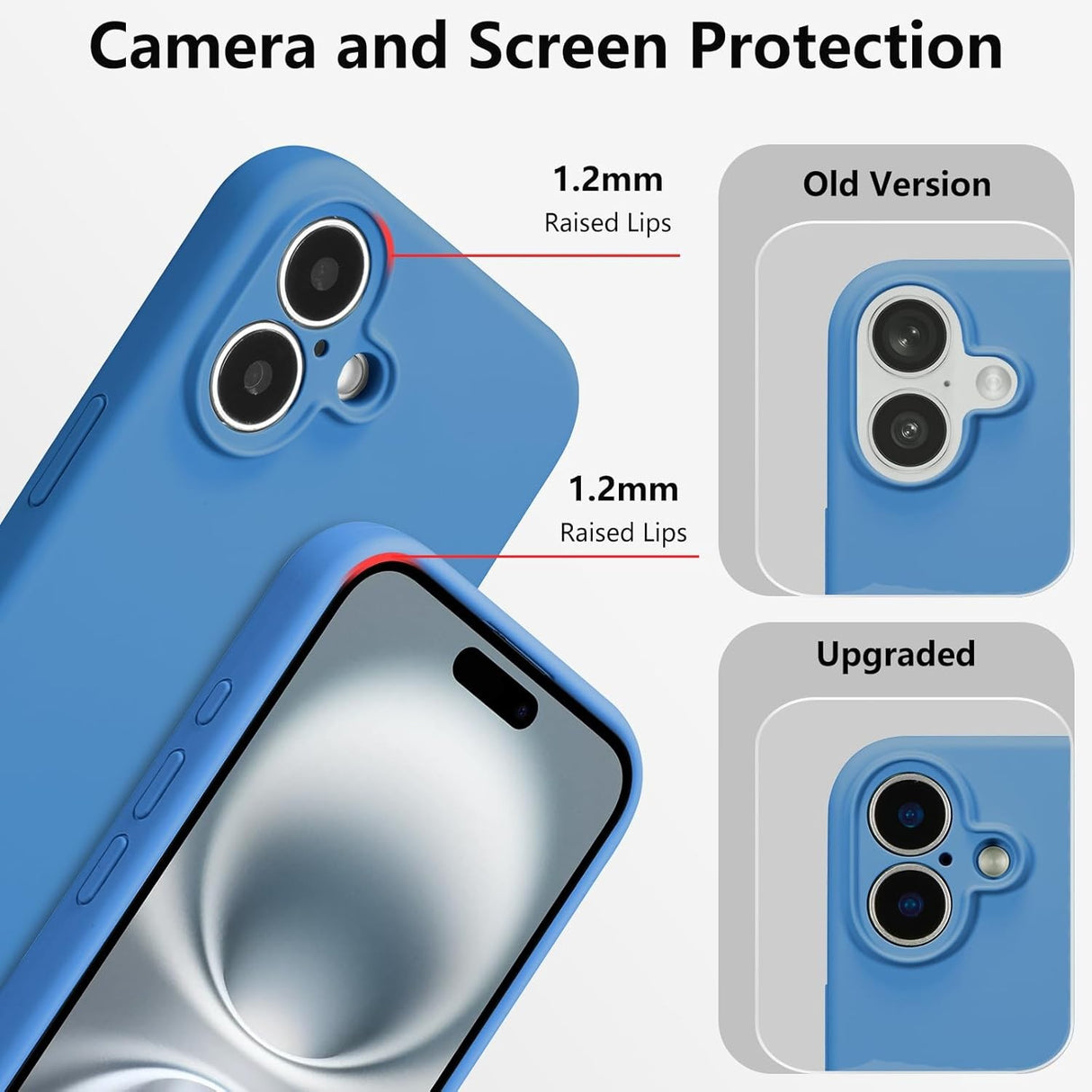 Husa de Protectie, Vivimall, pentru iPhone 16, Liquid Silicone, cu Microfibra pe Interior, Protectie Antisoc, Compatibil Incarcare Wireless, Albastru - vivimall.ro