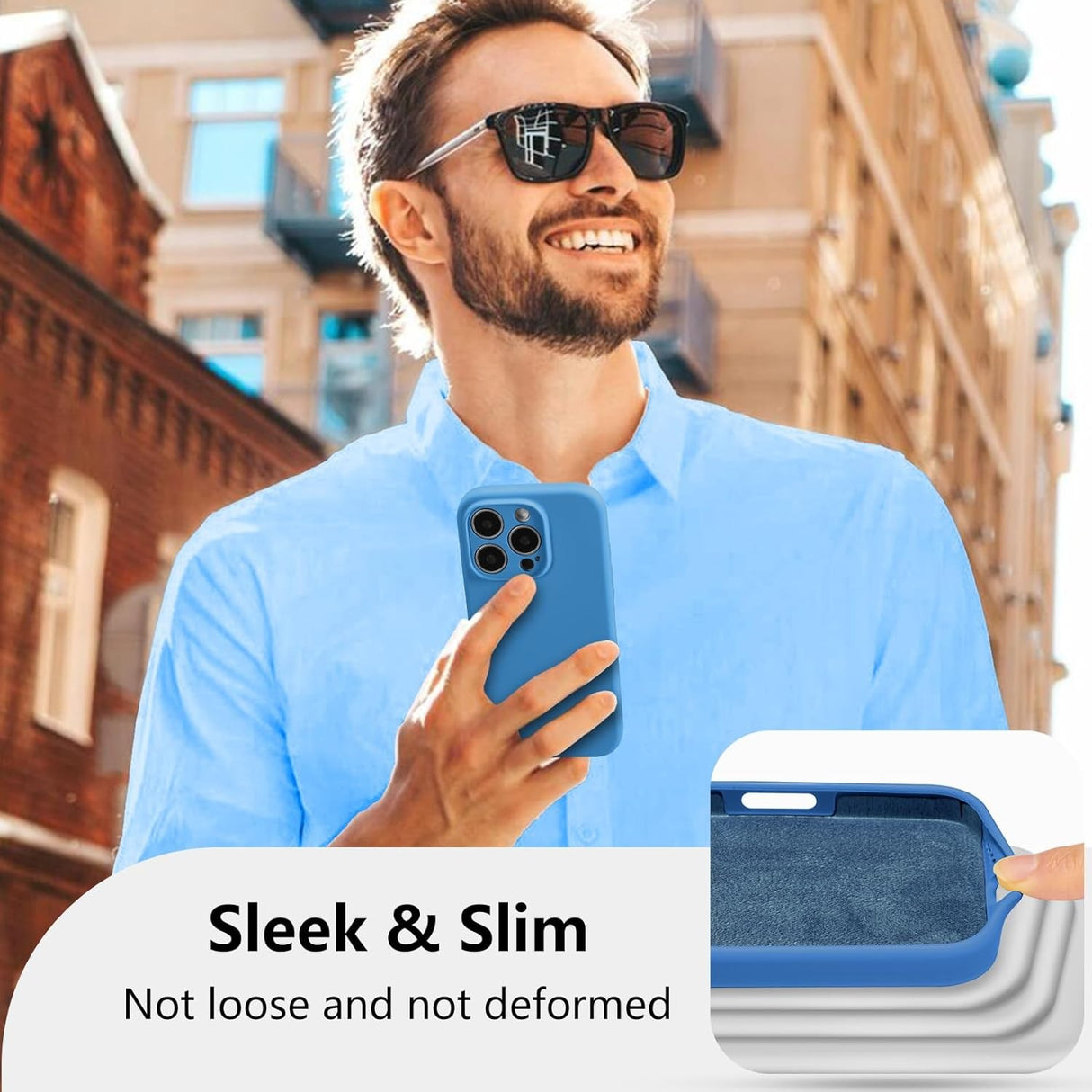 Husa de Protectie, Vivimall, pentru iPhone 16 Pro Max, Liquid Silicone, cu Microfibra pe Interior, Protectie Antisoc, Compatibil Incarcare Wireless, Albastru - vivimall.ro