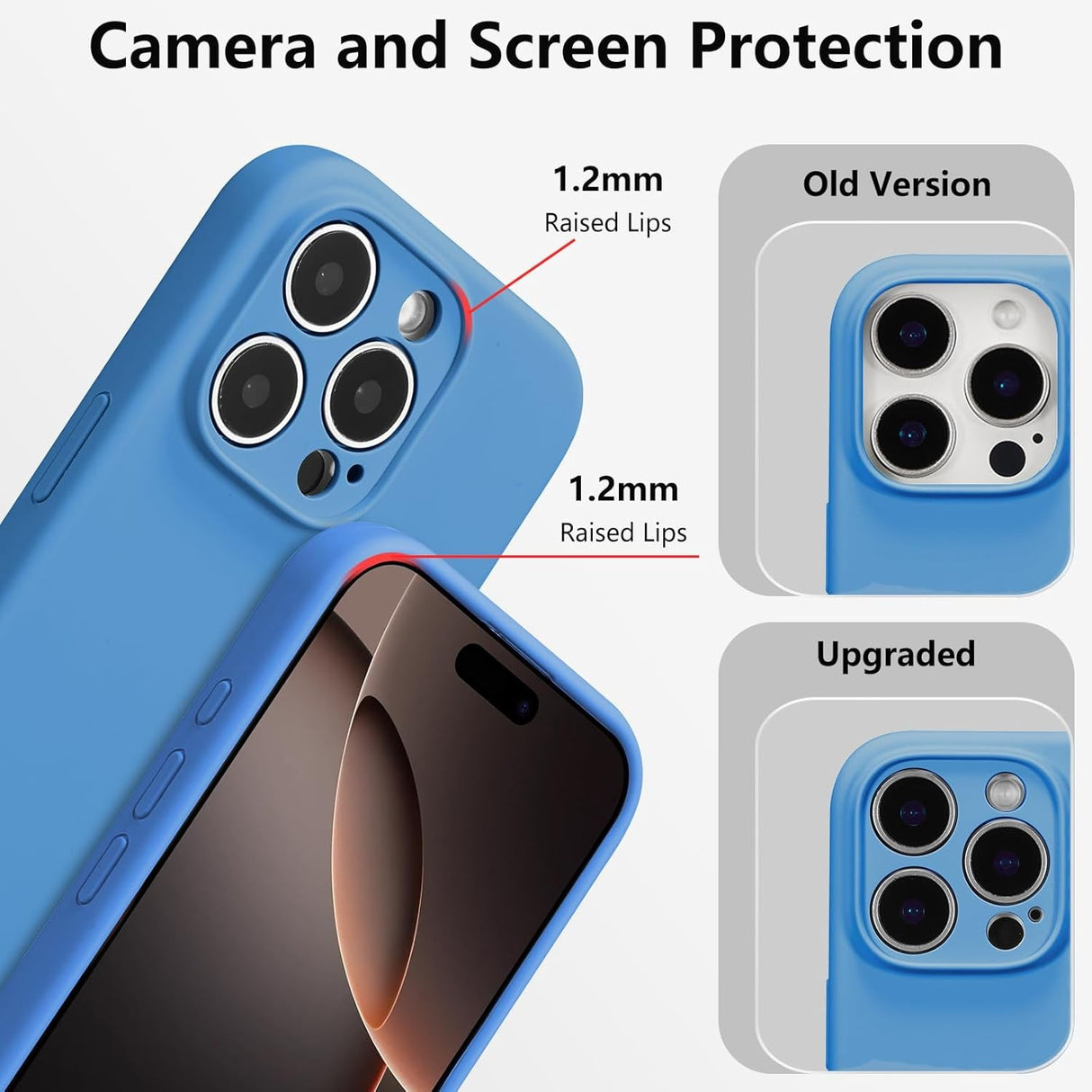 Husa de Protectie, Vivimall, pentru iPhone 16 Pro Max, Liquid Silicone, cu Microfibra pe Interior, Protectie Antisoc, Compatibil Incarcare Wireless, Albastru - vivimall.ro