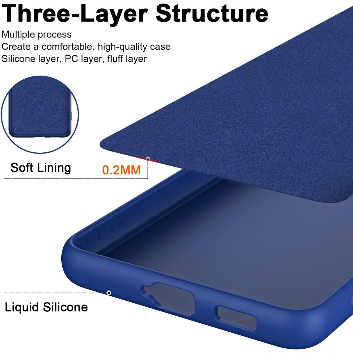 Husa de Protectie, Vivimall, pentru Honor 90, Liquid Silicone, cu Microfibra pe Interior, Protectie Antisoc, Compatibil Incarcare Wireless, Albastru - vivimall.ro
