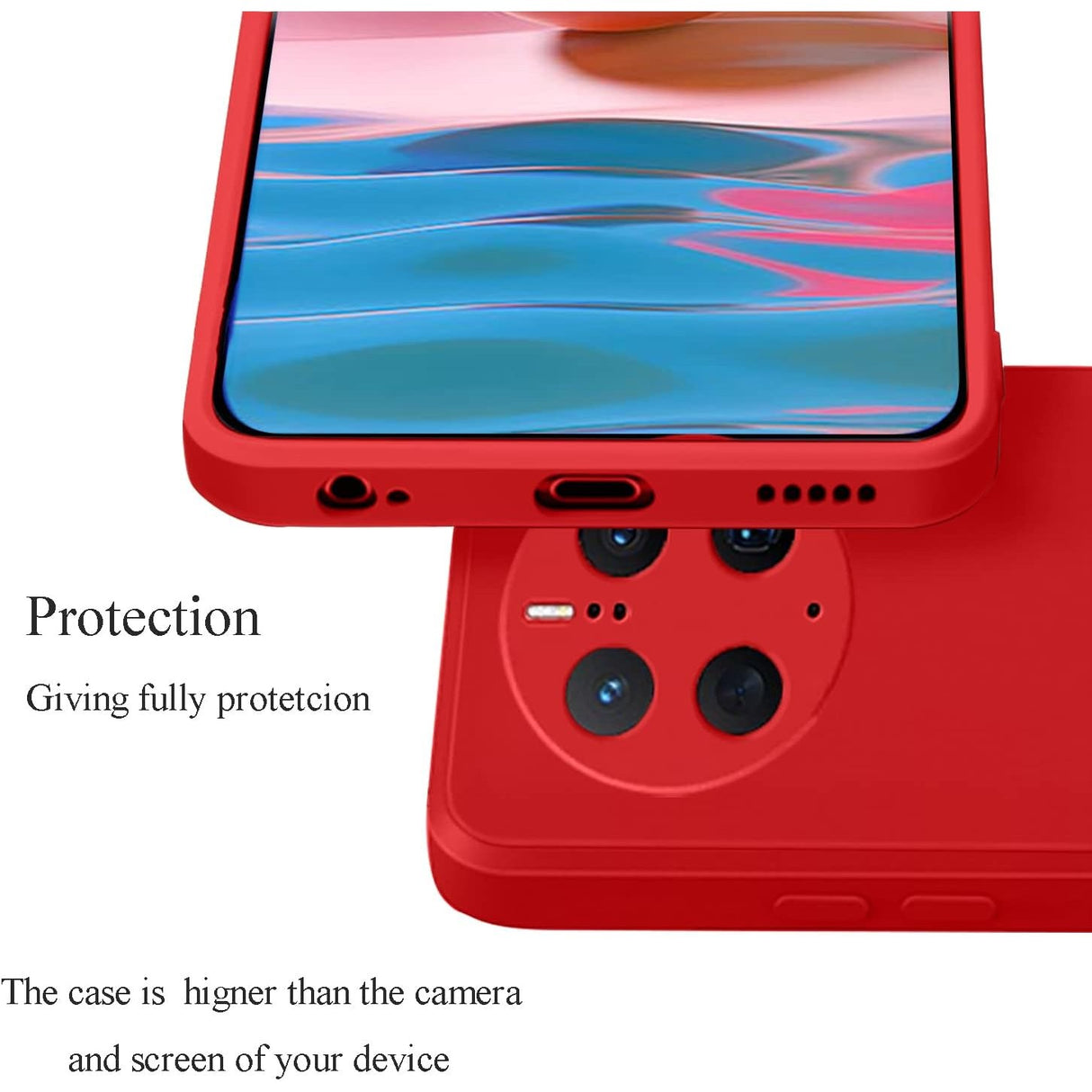 Husa de Protectie, Vivimall, pentru Huawei Mate 50 Pro, Liquid Silicone, cu Microfibra pe Interior, Protectie Antisoc, Compatibil Incarcare Wireless, Rosu - vivimall.ro