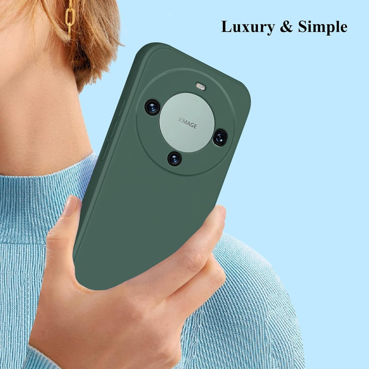 Husa de Protectie, Vivimall, pentru Huawei Mate 60 Pro, Liquid Silicone, cu Microfibra pe Interior, Protectie Antisoc, Compatibil Incarcare Wireless, Verde - vivimall.ro