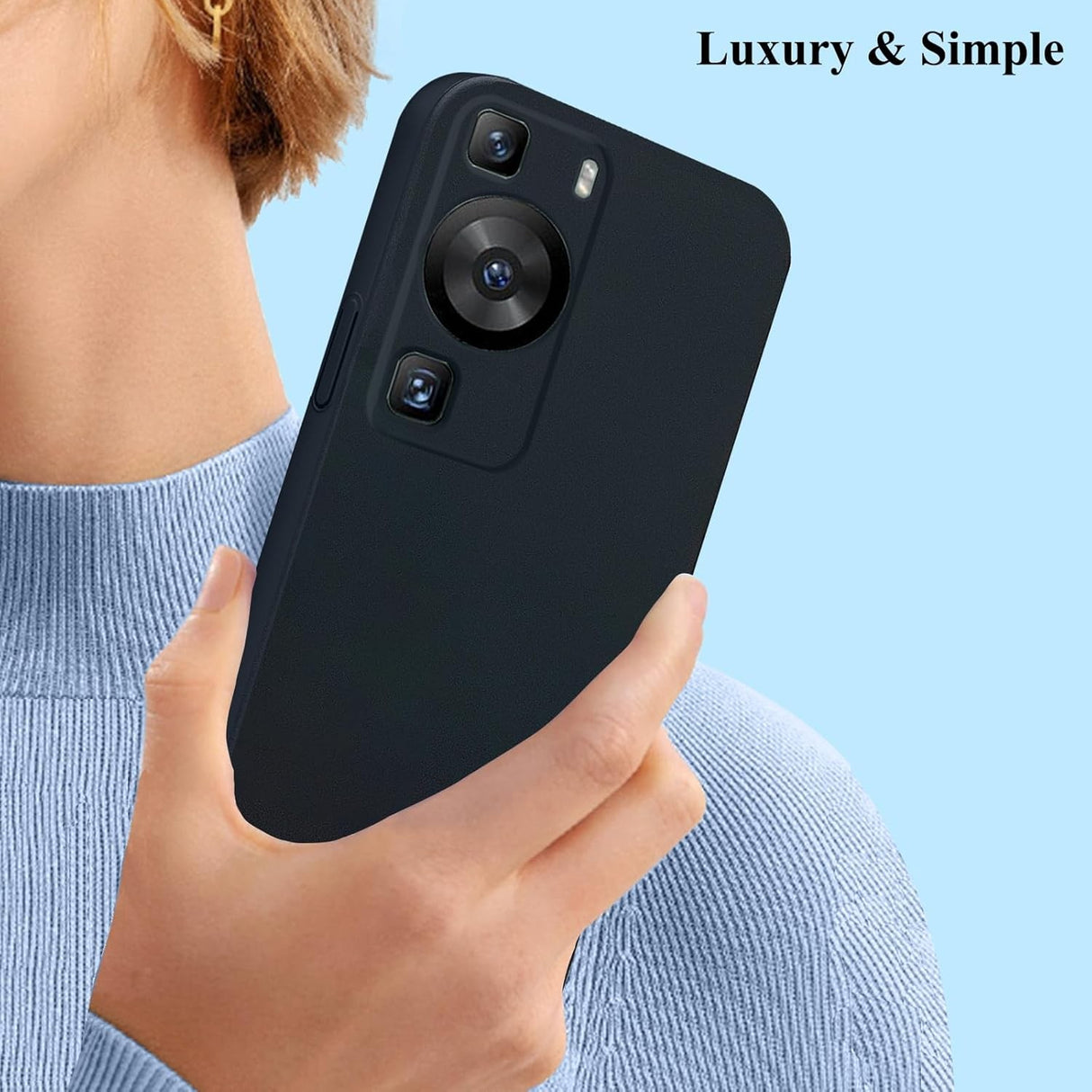 Husa de Protectie, Vivimall, pentru Huawei P60 Pro, Liquid Silicone, cu Microfibra pe Interior, Protectie Antisoc, Compatibil Incarcare Wireless, Negru - vivimall.ro