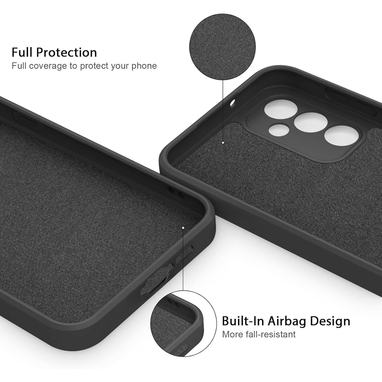 Husa de Protectie, Vivimall, pentru Huawei P60 Pro, Liquid Silicone, cu Microfibra pe Interior, Protectie Antisoc, Compatibil Incarcare Wireless, Negru - vivimall.ro