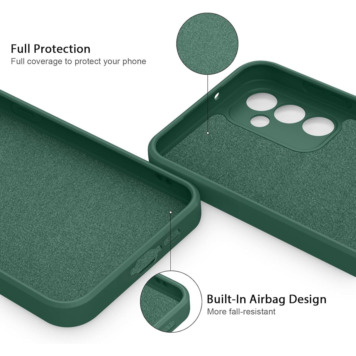 Husa de Protectie, Vivimall, pentru Huawei P60 Pro, Liquid Silicone, cu Microfibra pe Interior, Protectie Antisoc, Compatibil Incarcare Wireless, Verde - vivimall.ro