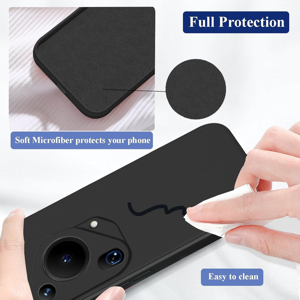 Husa de Protectie, Vivimall, pentru Huawei Pura 70, Liquid Silicone, cu Microfibra pe Interior, Protectie Antisoc, Compatibil Incarcare Wireless, Negru - vivimall.ro