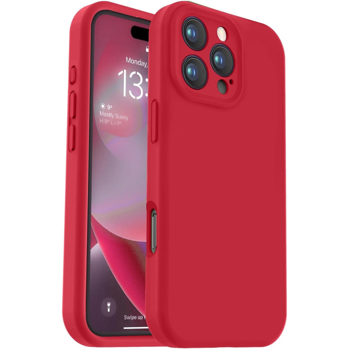 Husa de Protectie, Flippy, pentru iPhone 16 Pro, Liquid Silicone, cu Microfibra pe Interior, Protectie Antisoc, Compatibil Incarcare Wireless, Rosu - vivimall.ro