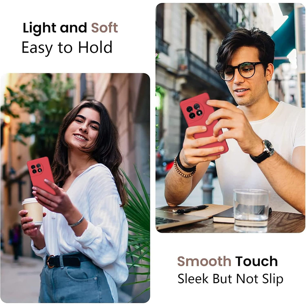 Husa de Protectie, Vivimall, pentru OnePlus 11 5G, Liquid Silicone, cu Microfibra pe Interior, Protectie Antisoc, Compatibil Incarcare Wireless, Rosu - vivimall.ro