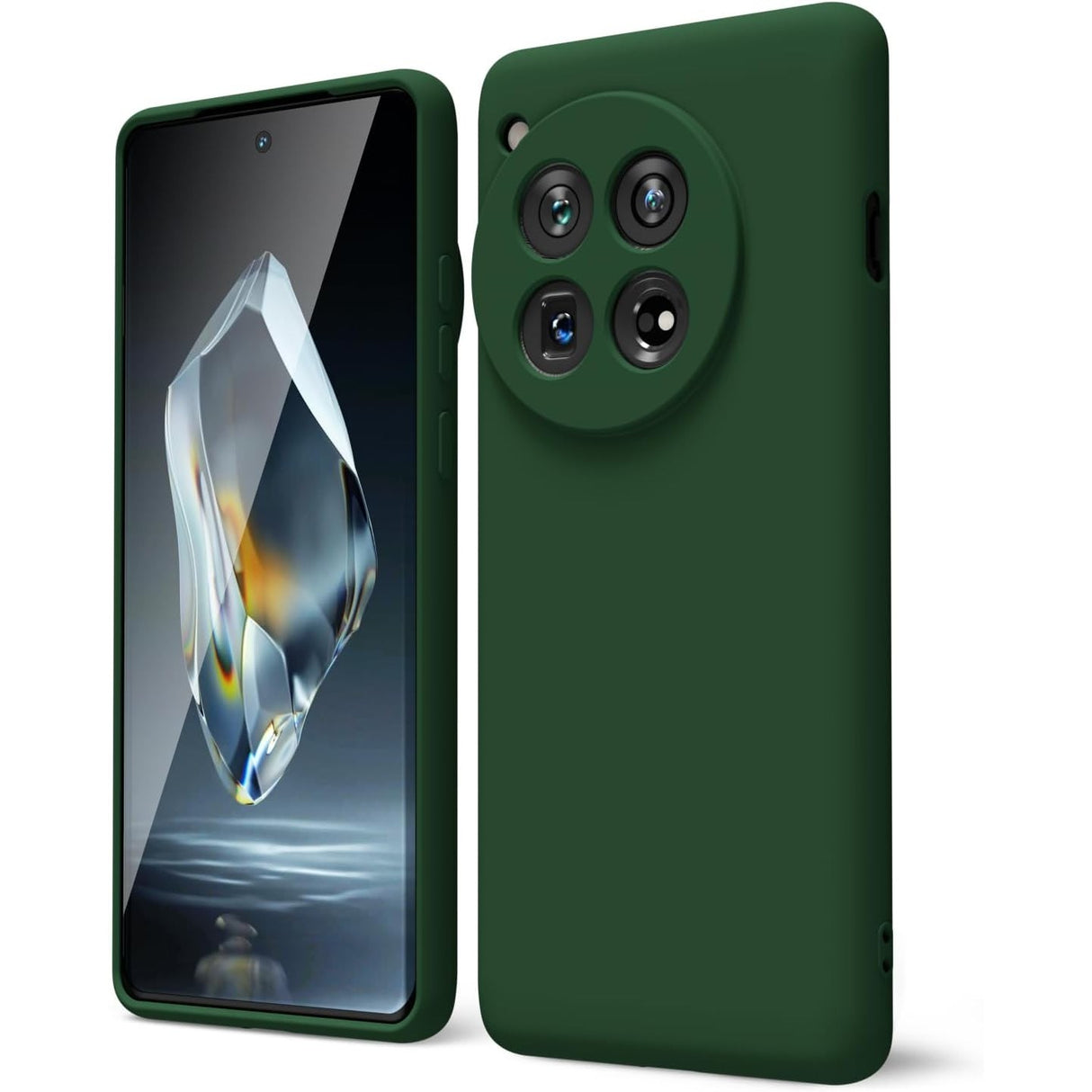 Husa de Protectie, Vivimall, pentru OnePlus 12 5G, Liquid Silicone, cu Microfibra pe Interior, Protectie Antisoc, Compatibil Incarcare Wireless, Verde - vivimall.ro