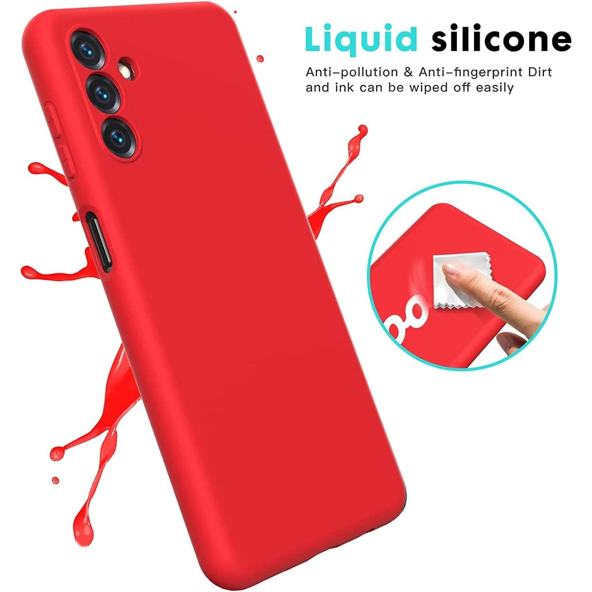 Husa de Protectie, Vivimall, pentru Samsung Galaxy A35, Liquid Silicone, cu Microfibra pe Interior, Protectie Antisoc, Compatibil Incarcare Wireless, Rosu - vivimall.ro