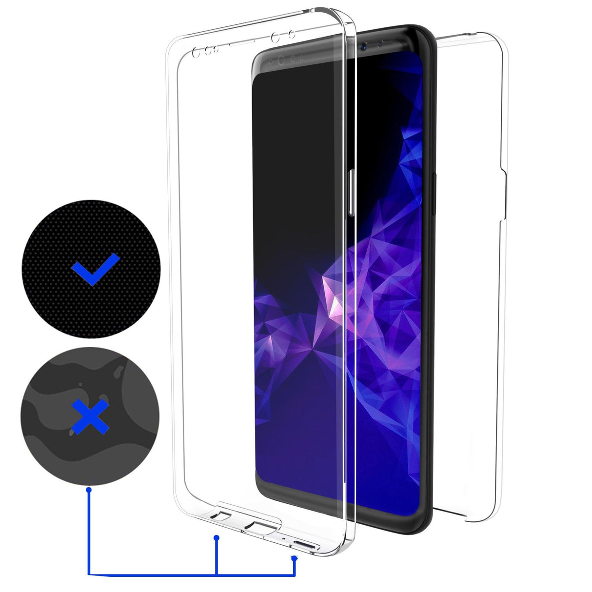 Husa de protectie Flippy® pentru Samsung Galaxy A8 2018 Full Tpu 360 V2 Transparent - vivimall.ro